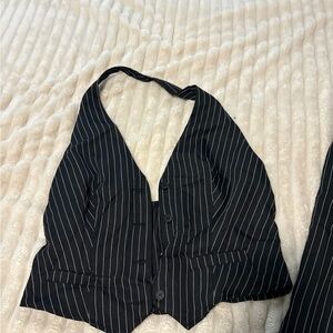 Black Pinstripe Set